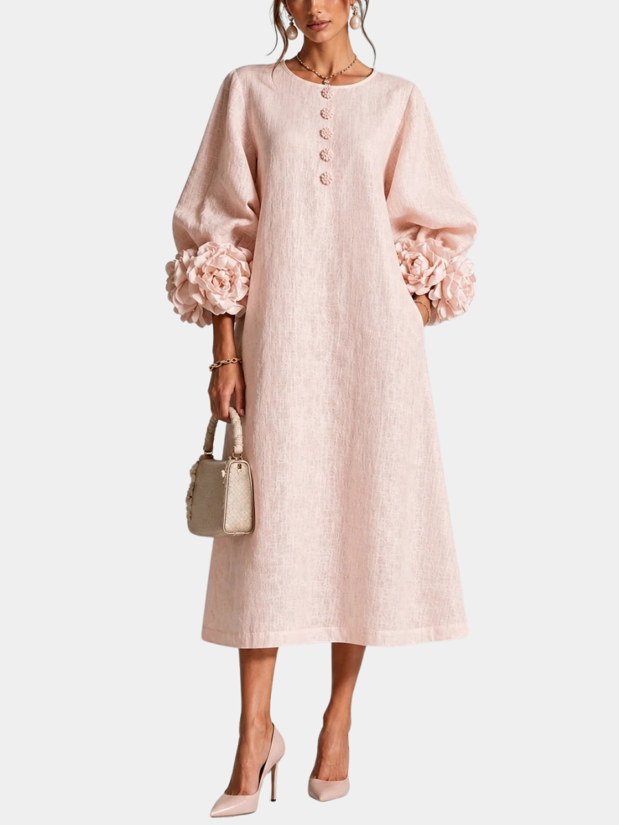 CHARLOTTE AVALON | ROSETTE CUFF MIDI DRESS FOR WOMAN