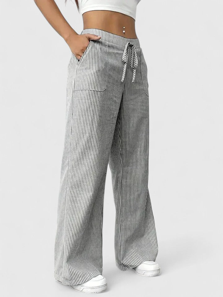 Isla | Wide-Leg Striped Trousers