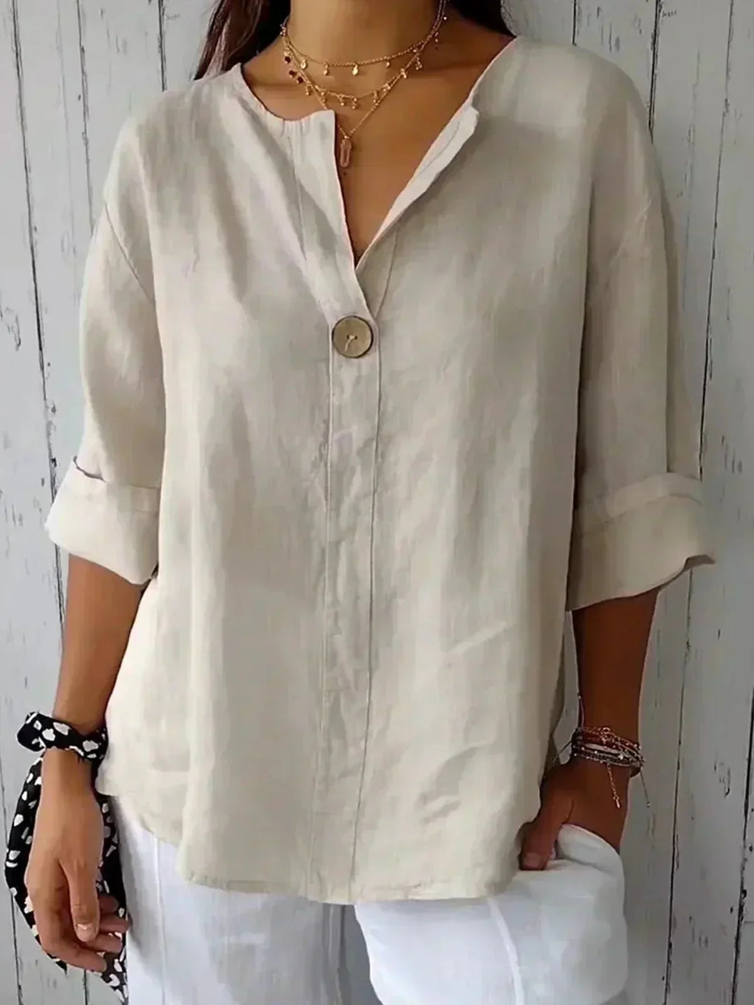 CHARLOTTE AVALON | ZAMMA V-NECK TOP FOR WOMAN