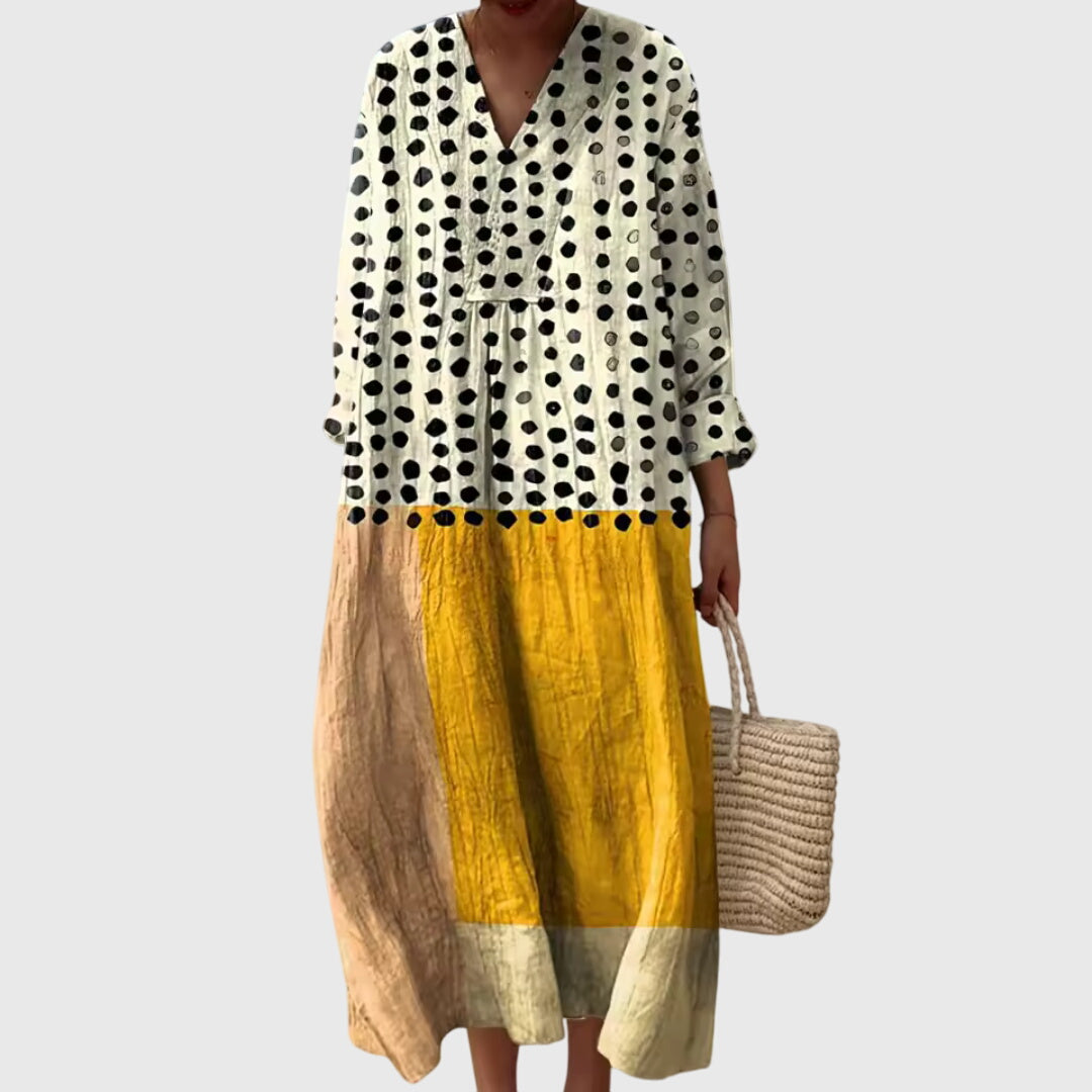 Matilda™ | Artistic Patchwork Midi Dress