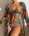Flora | Tropical Print Bikini Set with Cover-up