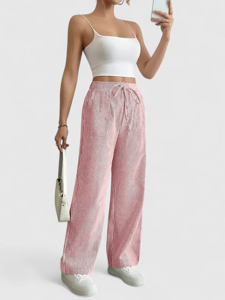 Isla | Wide-Leg Striped Trousers