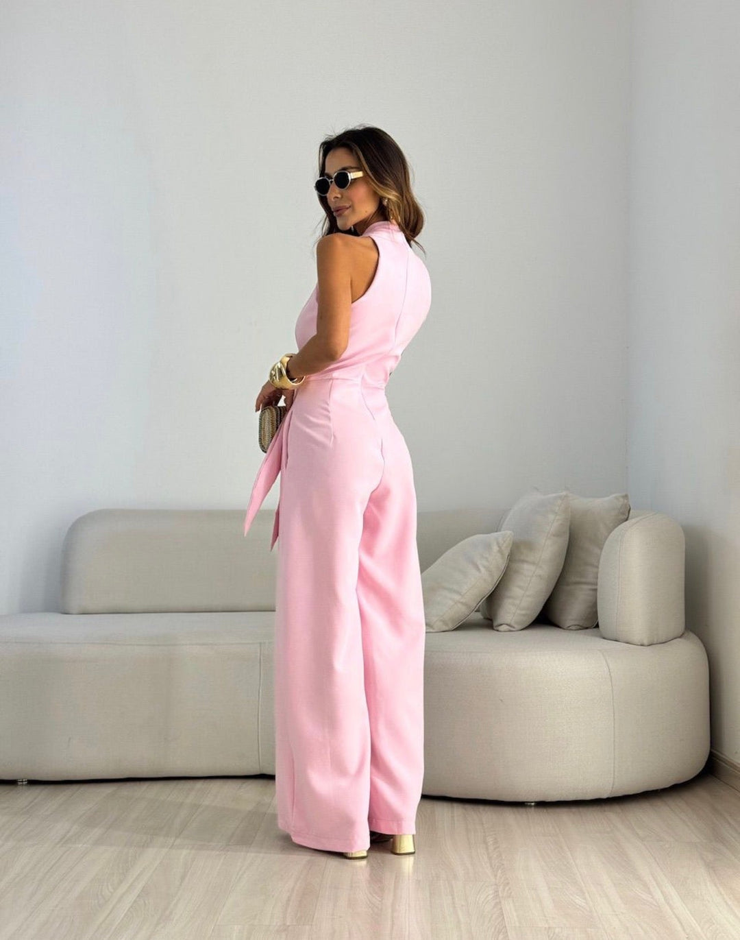 Amara™ | Draped Halter Jumpsuit