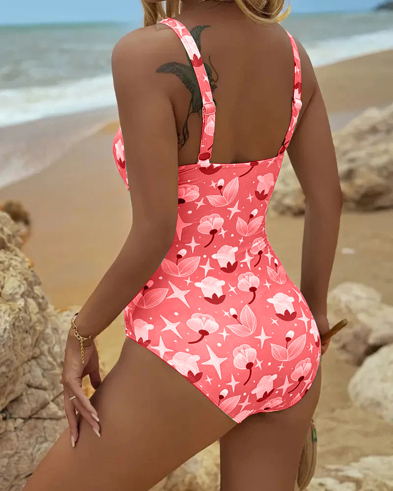 Frida | One-Piece Swimsuit with Printed Shoulder Straps