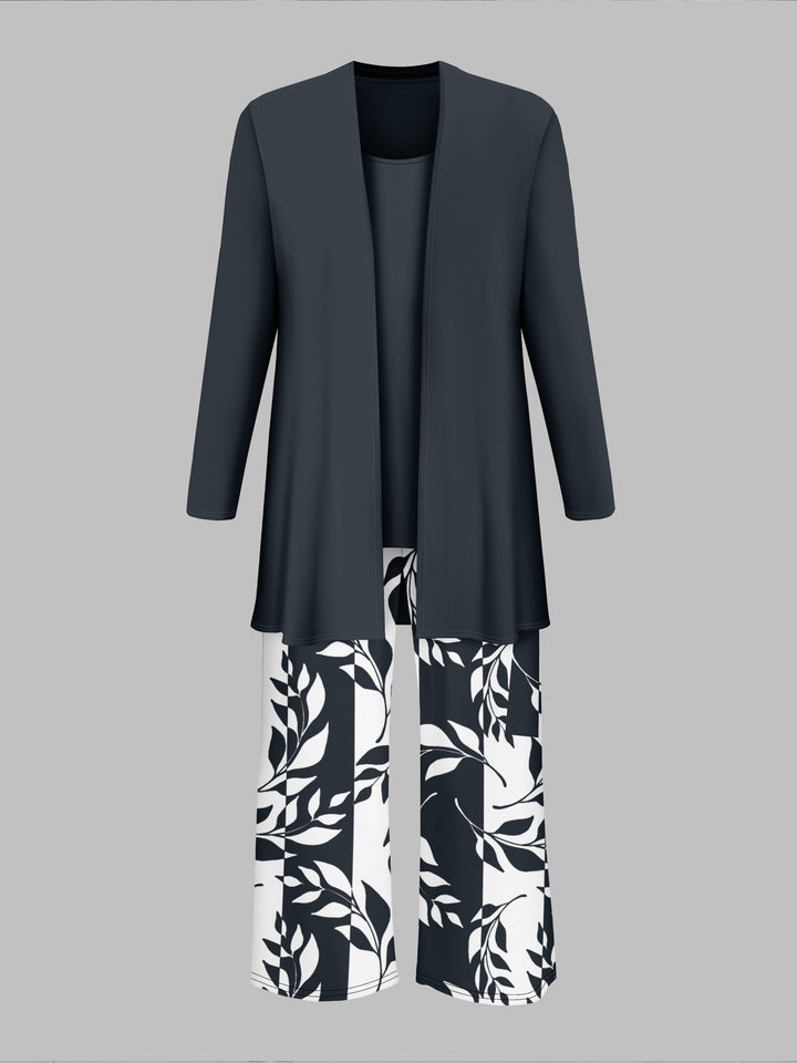 Chloe™ | Casual Leaf Print three Piece Set