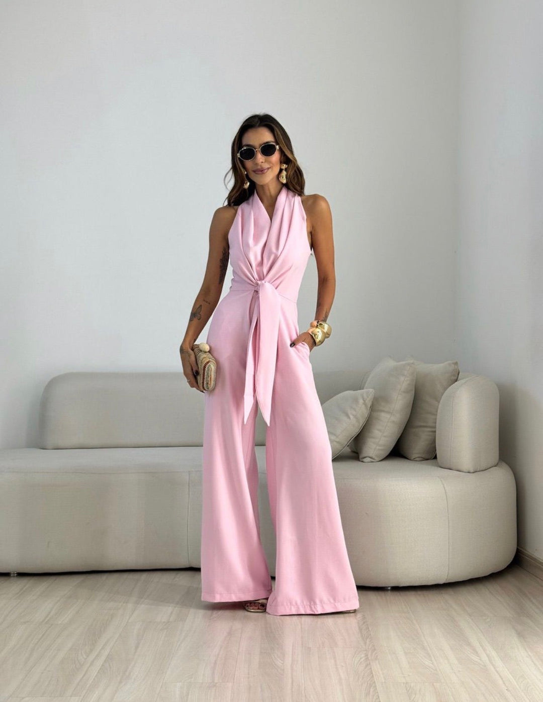 Amara™ | Draped Halter Jumpsuit