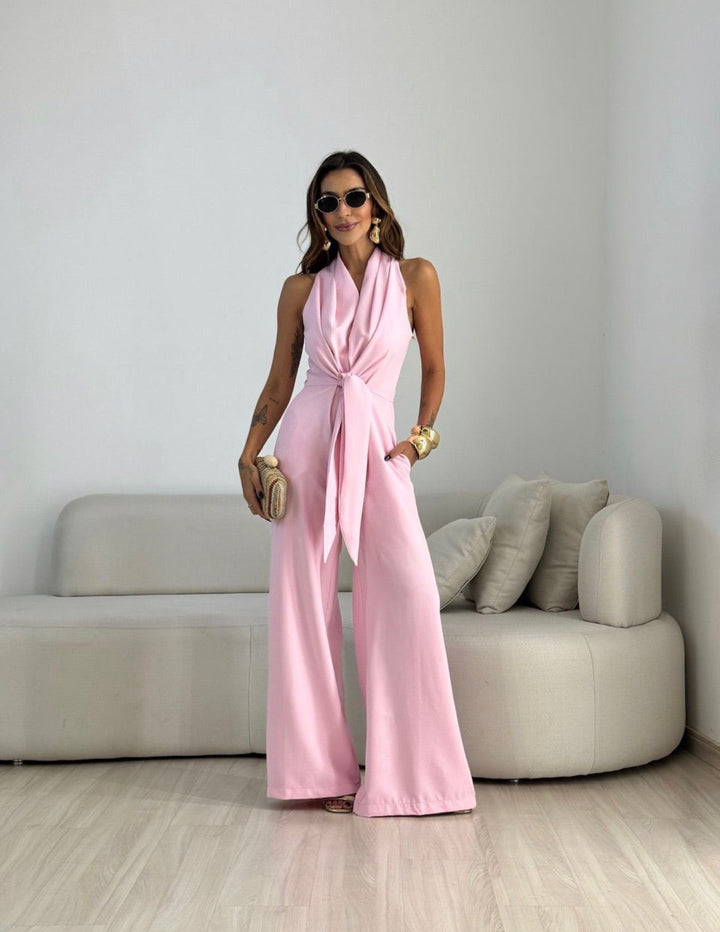 Amara™ | Draped Halter Jumpsuit
