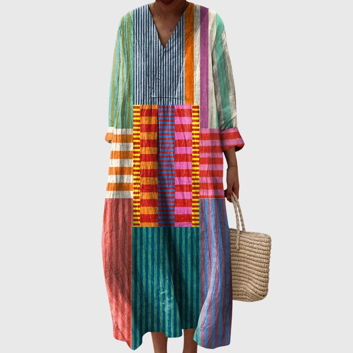 Matilda™ | Artistic Patchwork Midi Dress