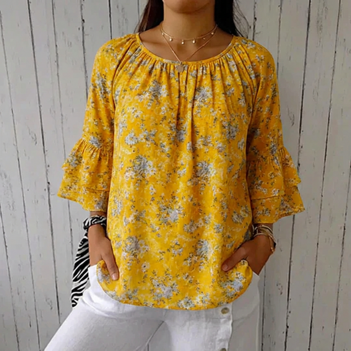 Thea™ | Vintage Blouse With Floral Pattern