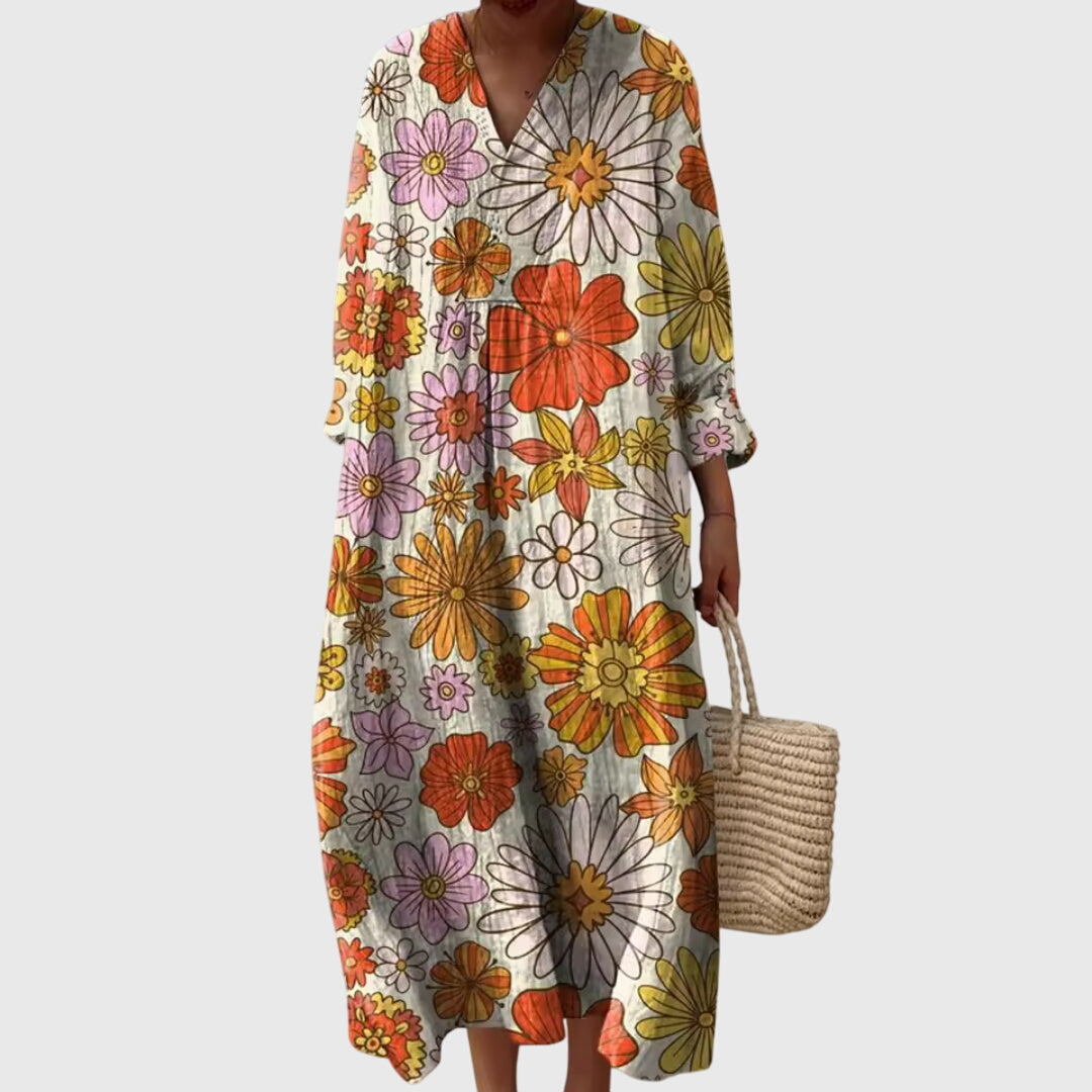 Matilda™ | Artistic Patchwork Midi Dress
