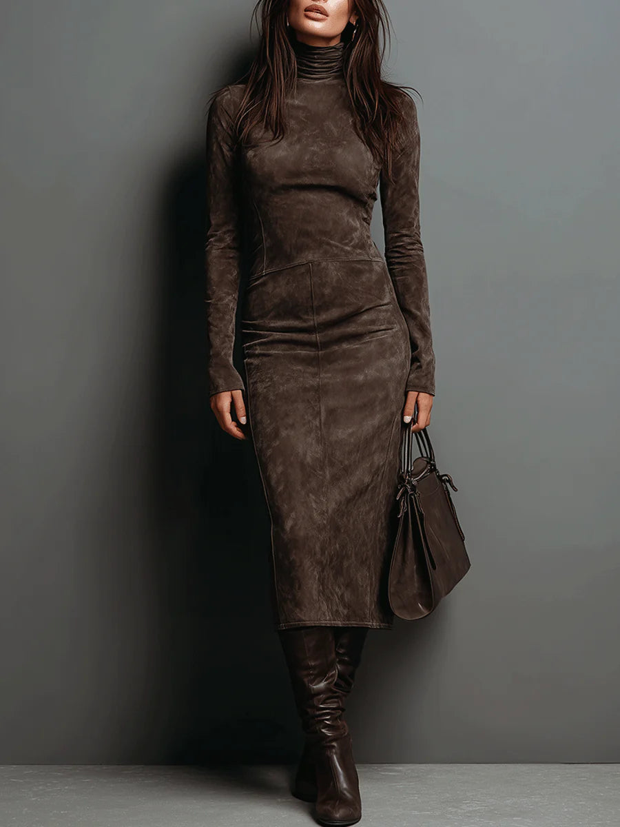 Mildred™ Elegant Suede Maxi Dress