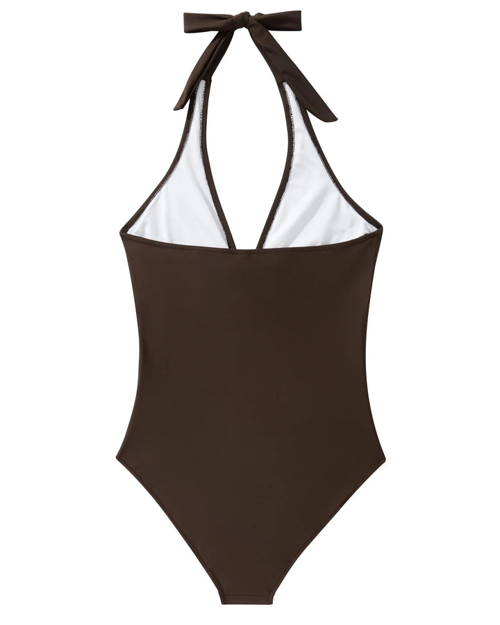 CHARLOTTE AVALON | FLORAL HALTER SWIMSUIT FOR WOMAN