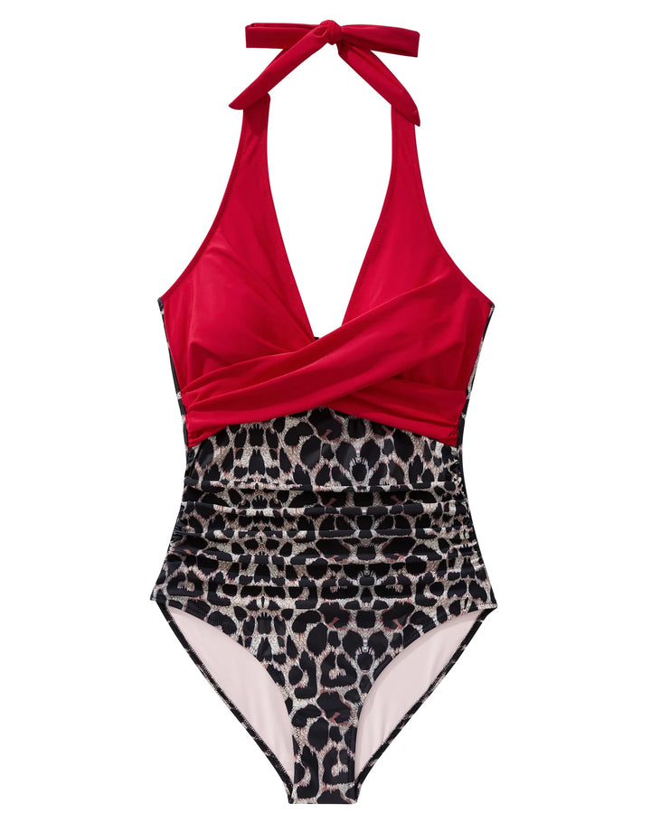 CHARLOTTE AVALON | FLORAL HALTER SWIMSUIT FOR WOMAN