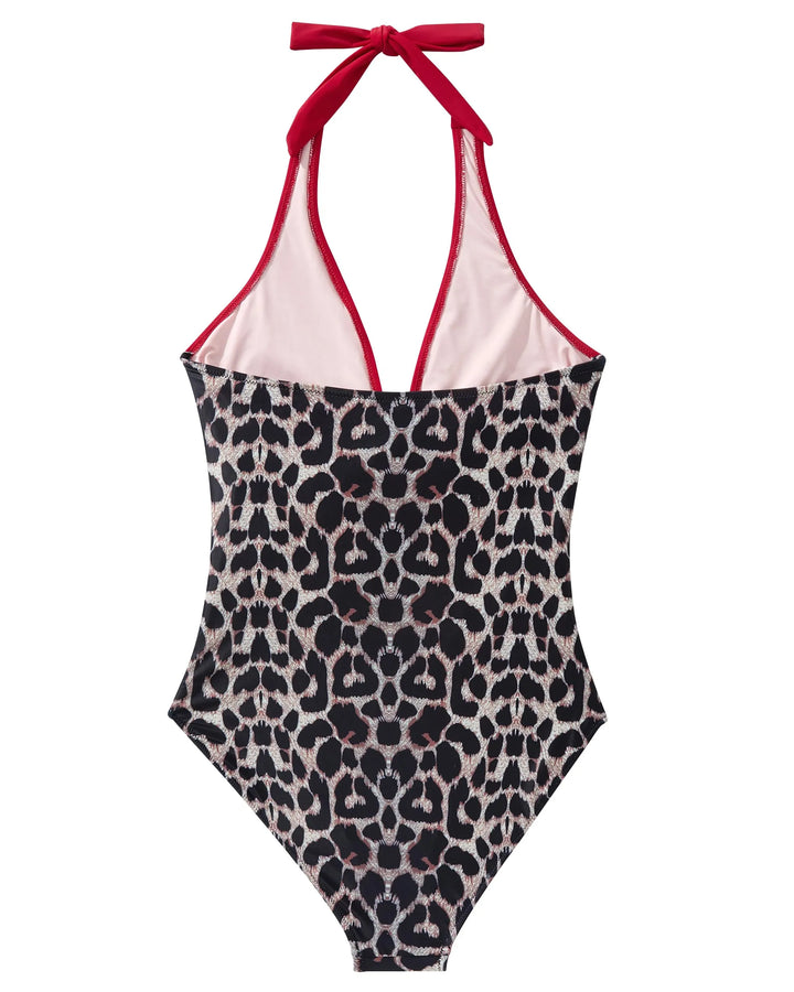 CHARLOTTE AVALON | FLORAL HALTER SWIMSUIT FOR WOMAN