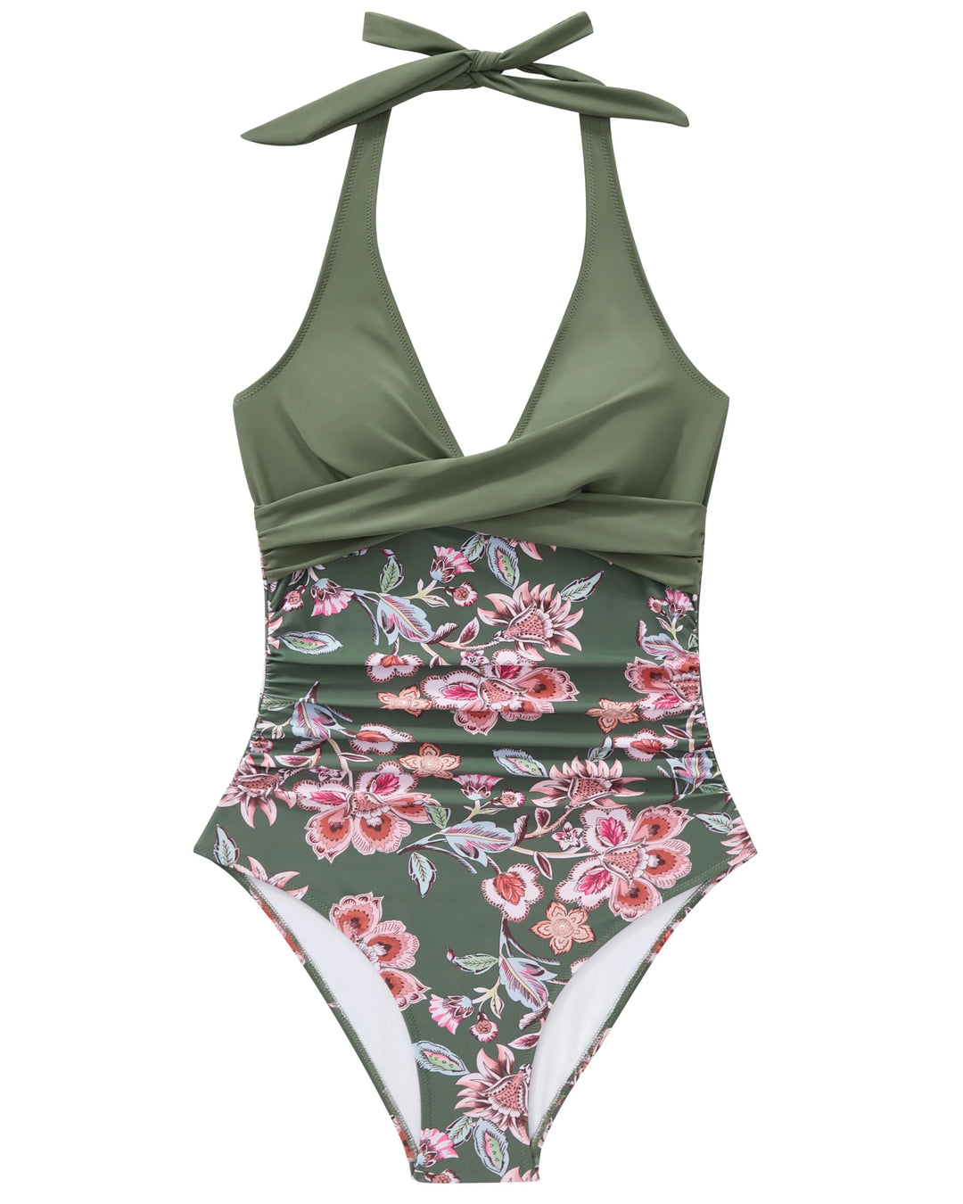CHARLOTTE AVALON | FLORAL HALTER SWIMSUIT FOR WOMAN