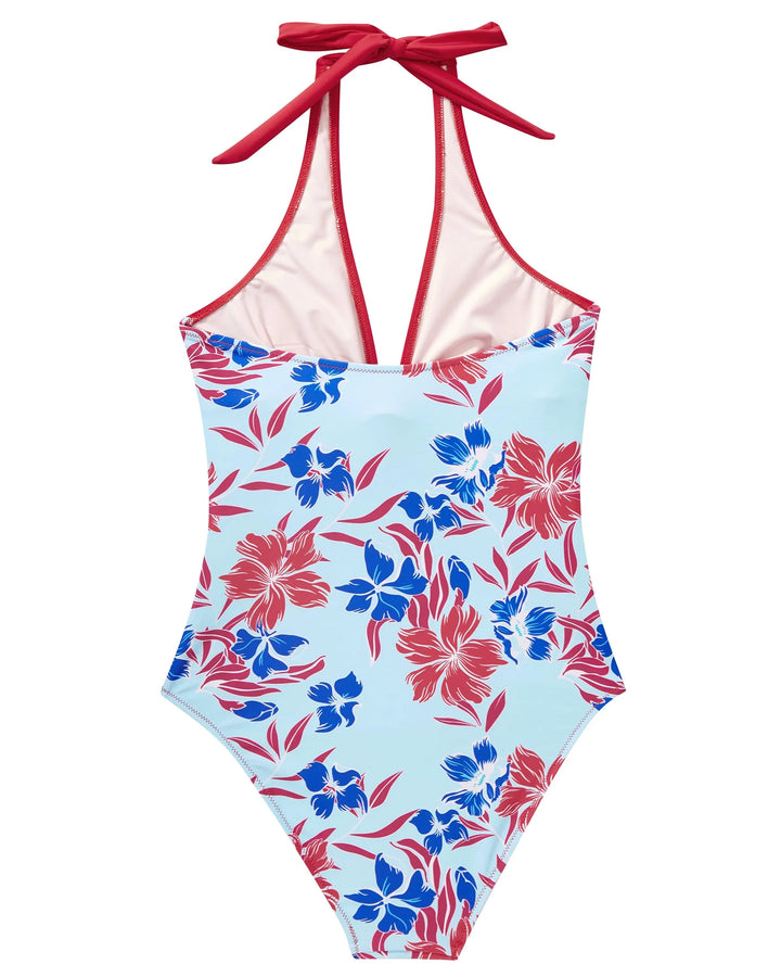 CHARLOTTE AVALON | FLORAL HALTER SWIMSUIT FOR WOMAN