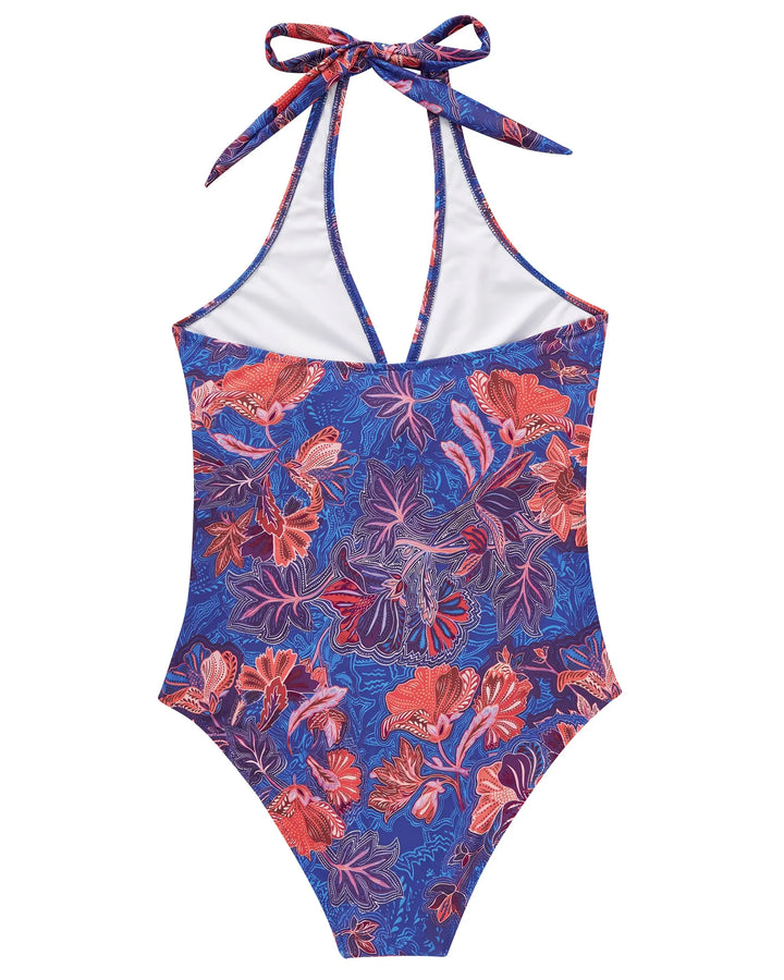 CHARLOTTE AVALON | FLORAL HALTER SWIMSUIT FOR WOMAN