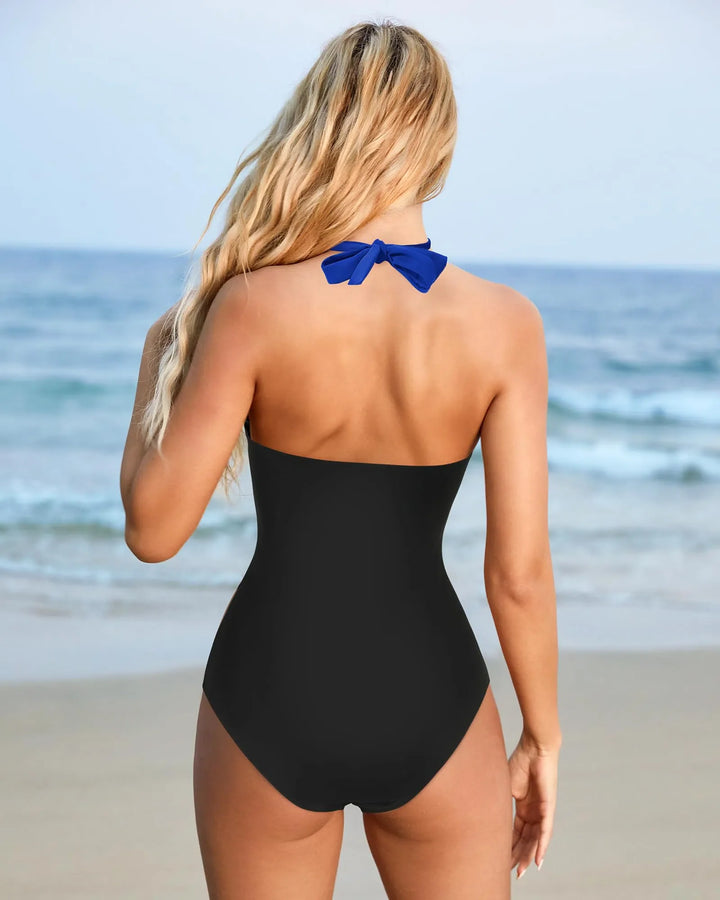 CHARLOTTE AVALON | FLORAL HALTER SWIMSUIT FOR WOMAN