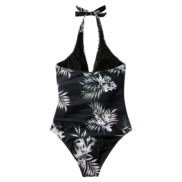 CHARLOTTE AVALON | FLORAL HALTER SWIMSUIT FOR WOMAN