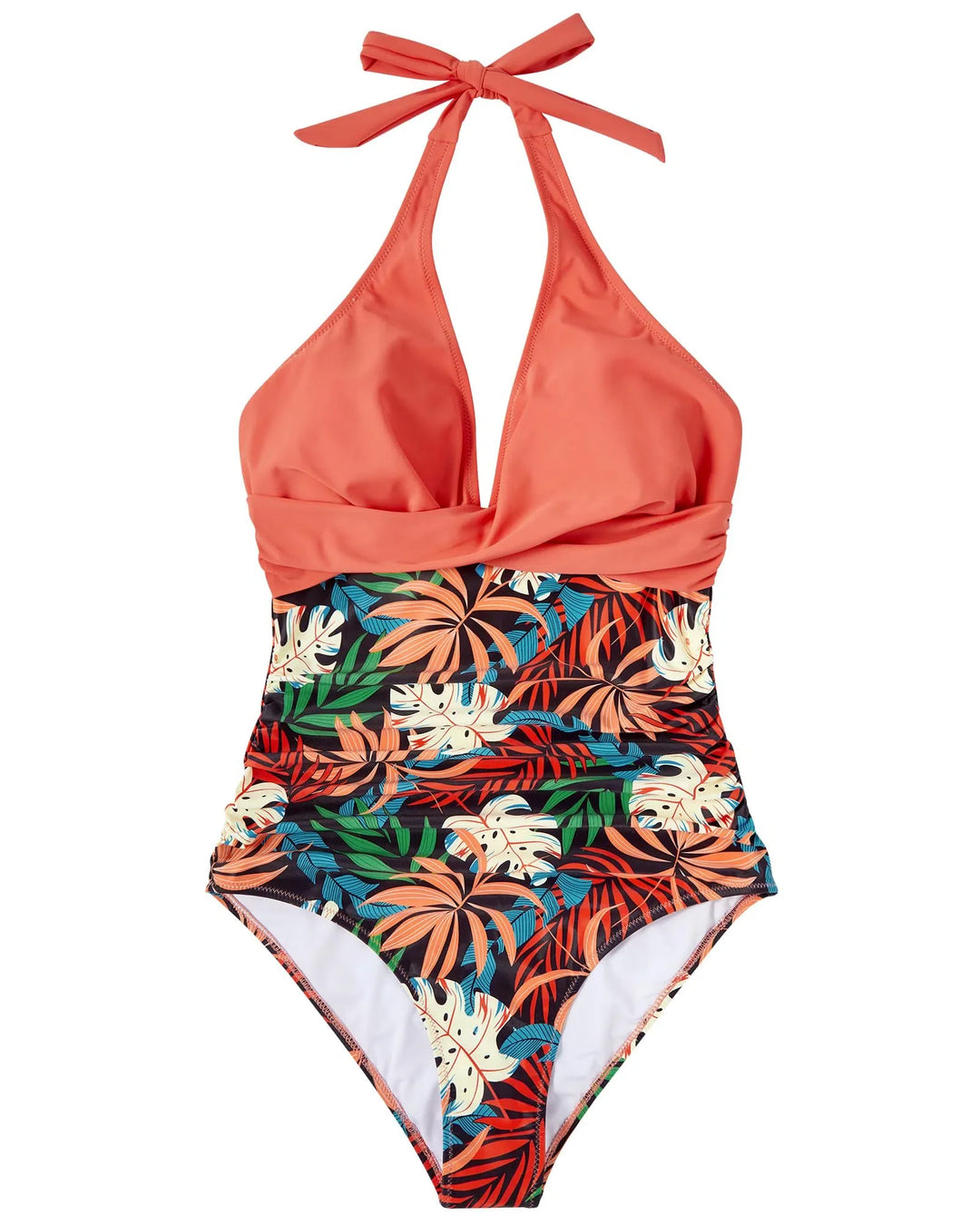 CHARLOTTE AVALON | FLORAL HALTER SWIMSUIT FOR WOMAN