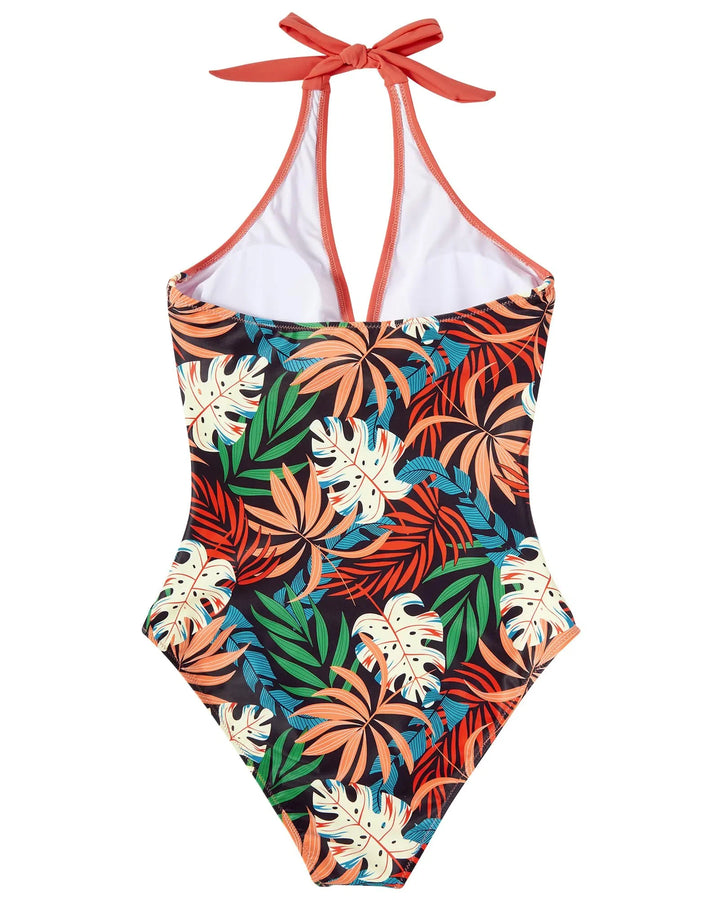 CHARLOTTE AVALON | FLORAL HALTER SWIMSUIT FOR WOMAN