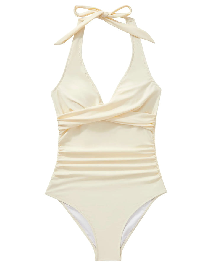 CHARLOTTE AVALON | FLORAL HALTER SWIMSUIT FOR WOMAN