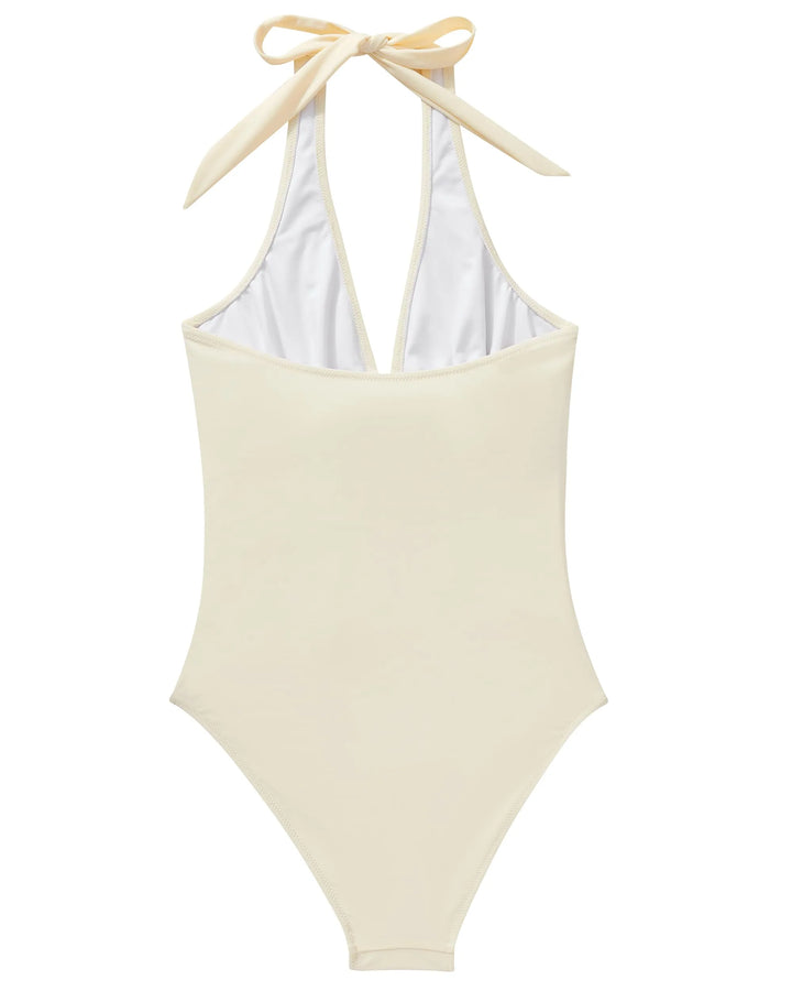 CHARLOTTE AVALON | FLORAL HALTER SWIMSUIT FOR WOMAN