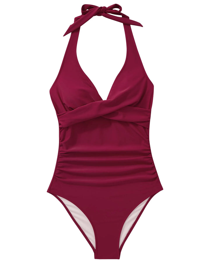 CHARLOTTE AVALON | FLORAL HALTER SWIMSUIT FOR WOMAN
