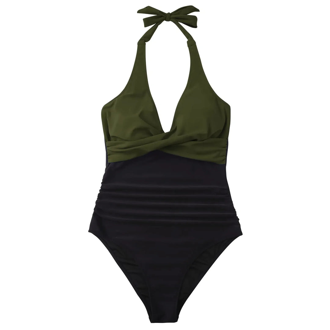 CHARLOTTE AVALON | FLORAL HALTER SWIMSUIT FOR WOMAN