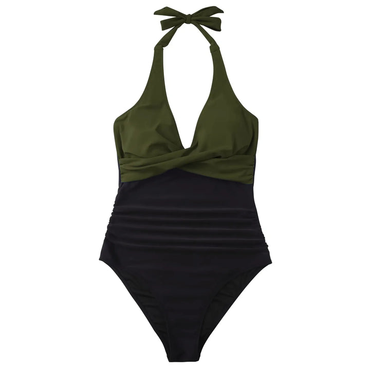 CHARLOTTE AVALON | FLORAL HALTER SWIMSUIT FOR WOMAN