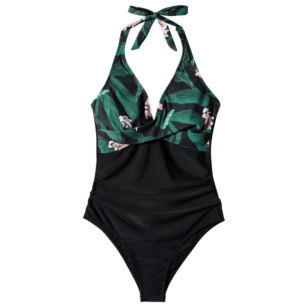 CHARLOTTE AVALON | FLORAL HALTER SWIMSUIT FOR WOMAN