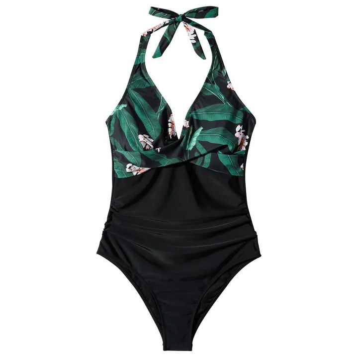CHARLOTTE AVALON | FLORAL HALTER SWIMSUIT FOR WOMAN