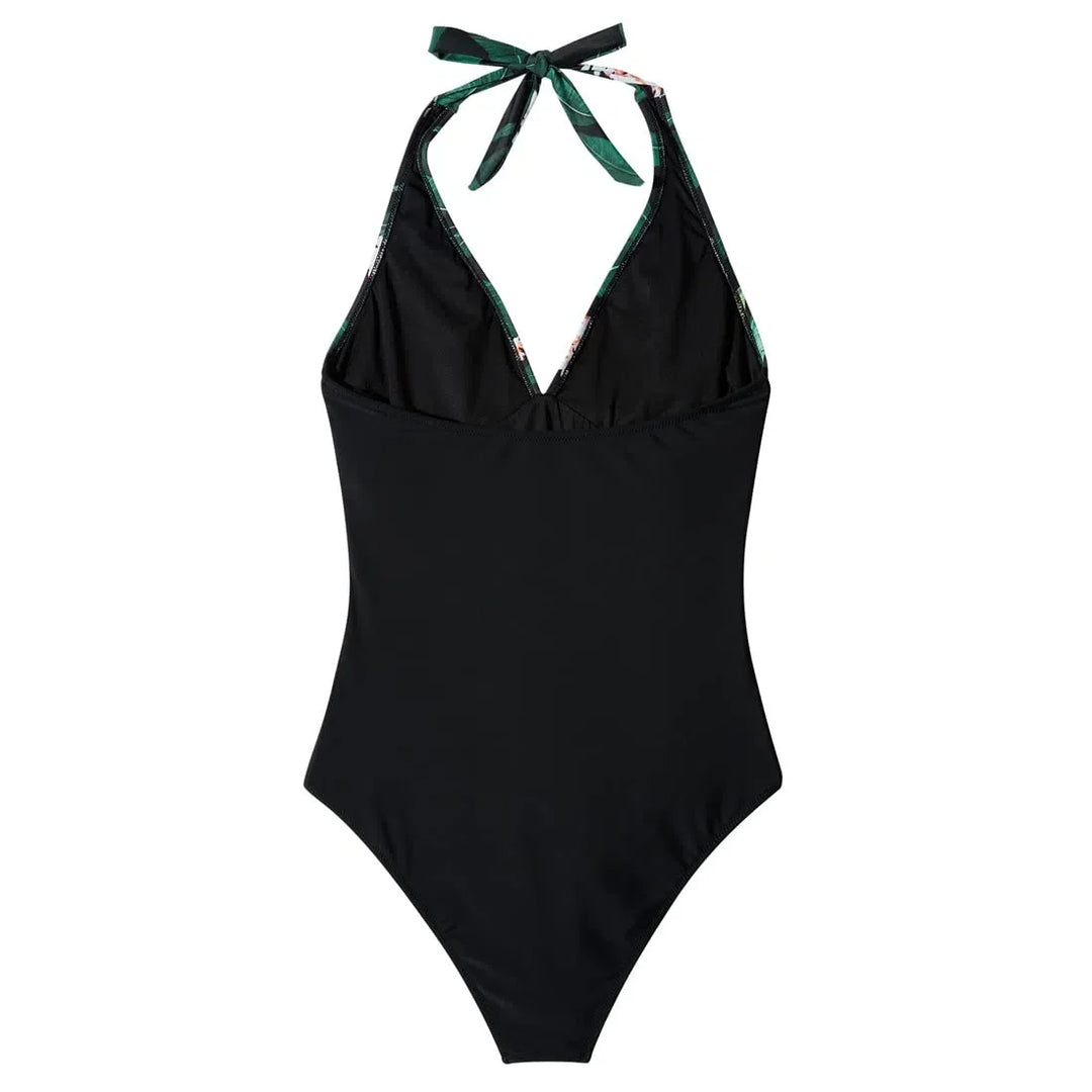 CHARLOTTE AVALON | FLORAL HALTER SWIMSUIT FOR WOMAN