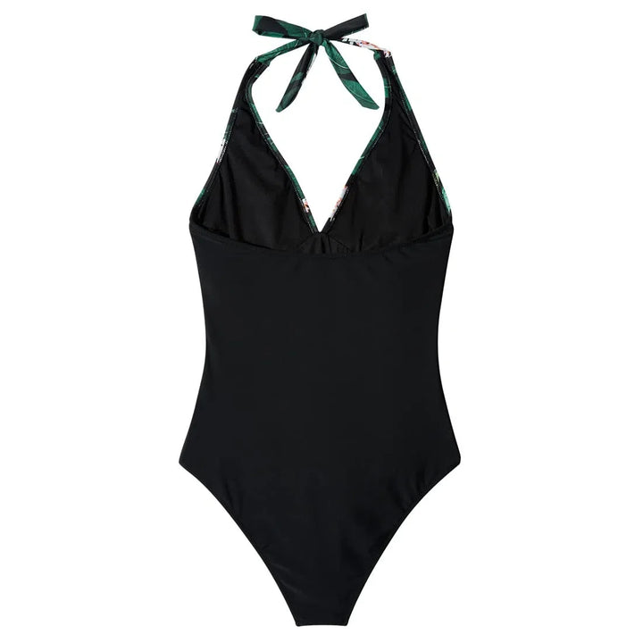 CHARLOTTE AVALON | FLORAL HALTER SWIMSUIT FOR WOMAN
