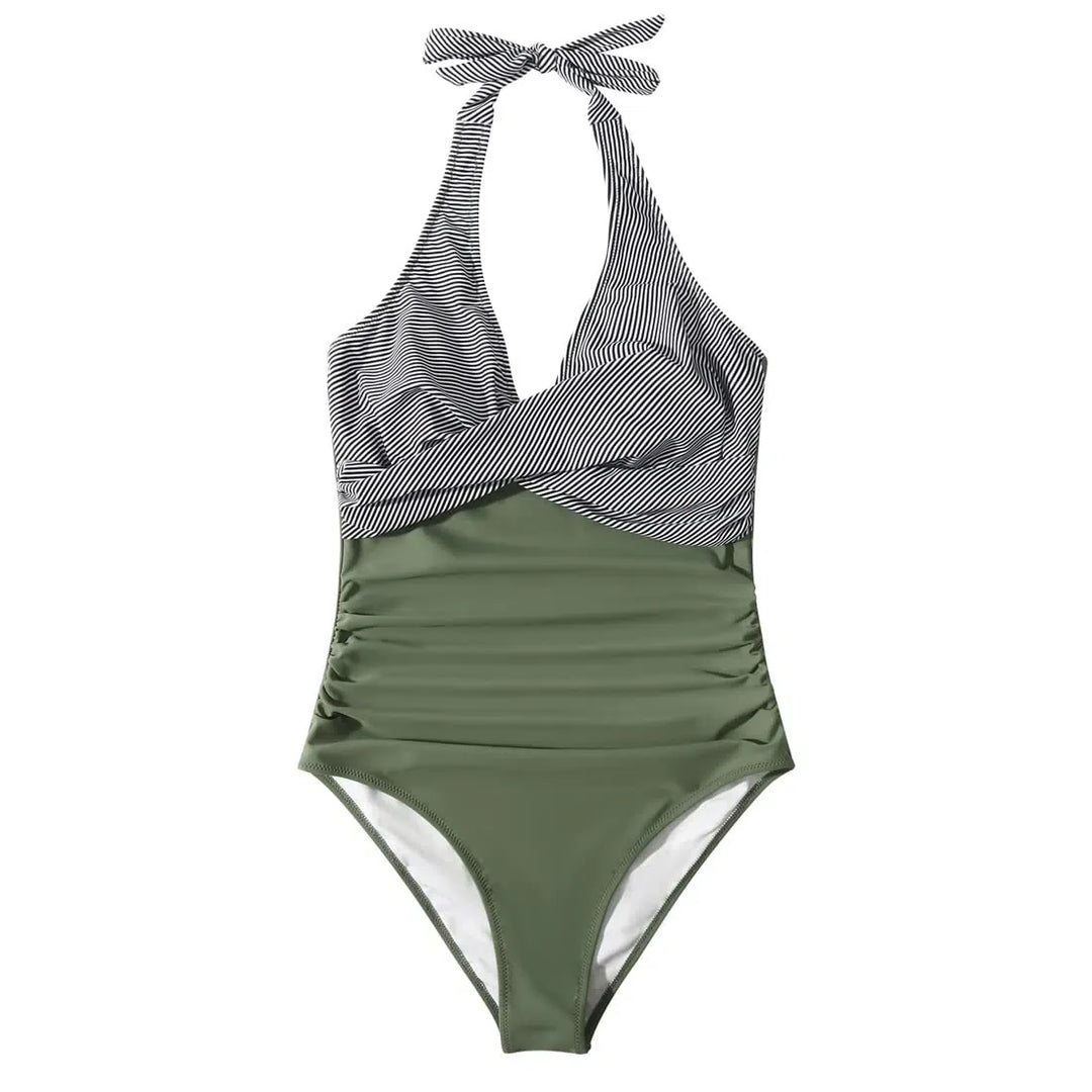 CHARLOTTE AVALON | FLORAL HALTER SWIMSUIT FOR WOMAN