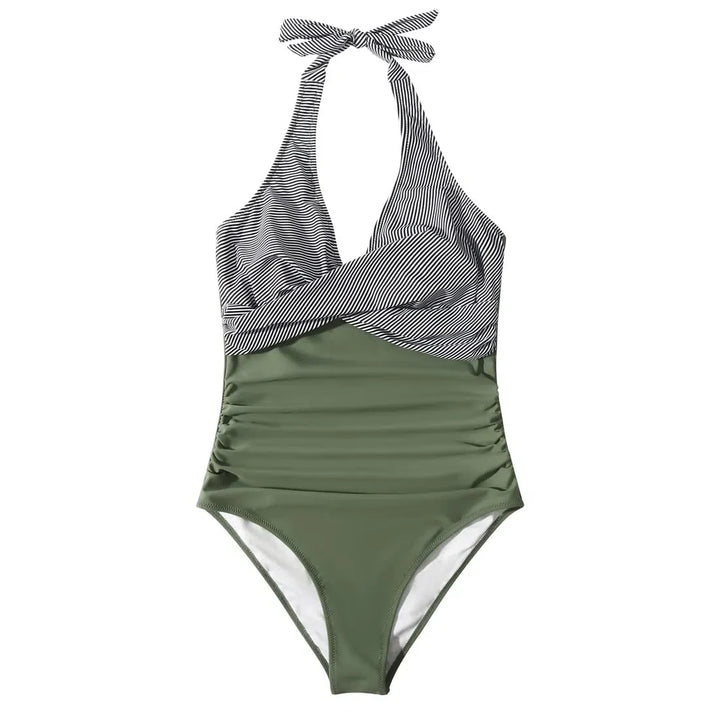 CHARLOTTE AVALON | FLORAL HALTER SWIMSUIT FOR WOMAN