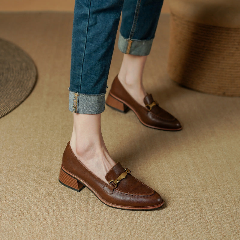 Virelle Metal-Bit Artificial Leather Loafers