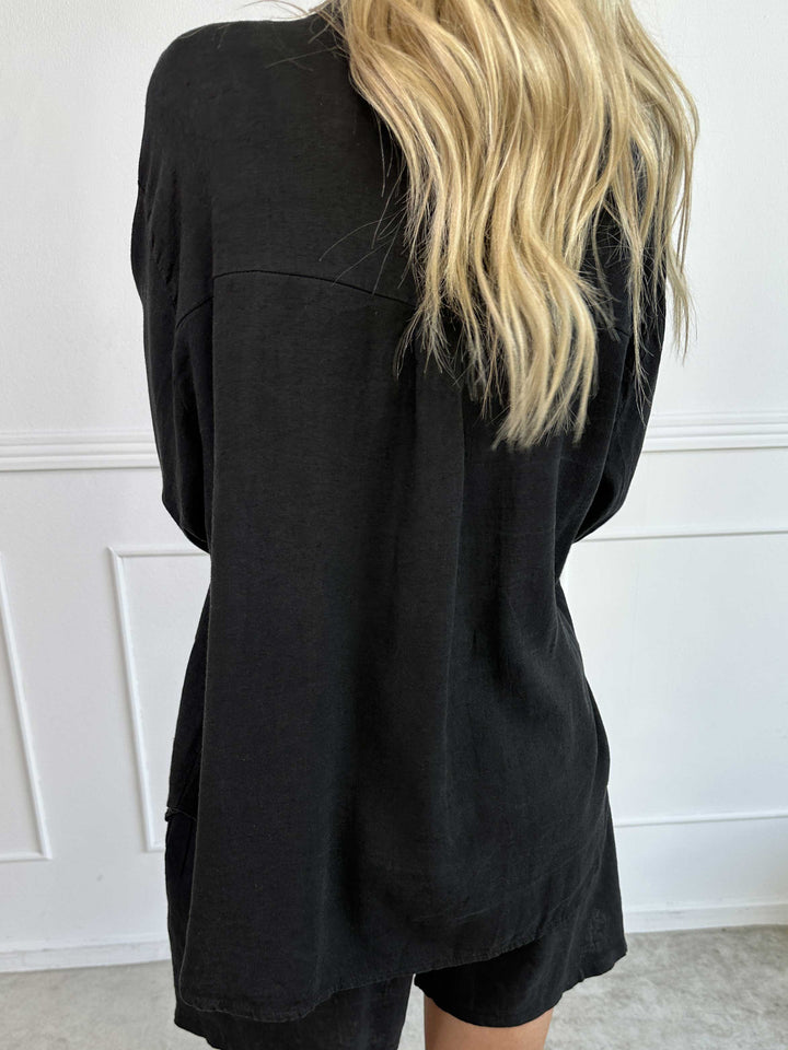 YONARA™ | SOLID COLOUR SHIRT IN VISCOSE & LINEN BLEND