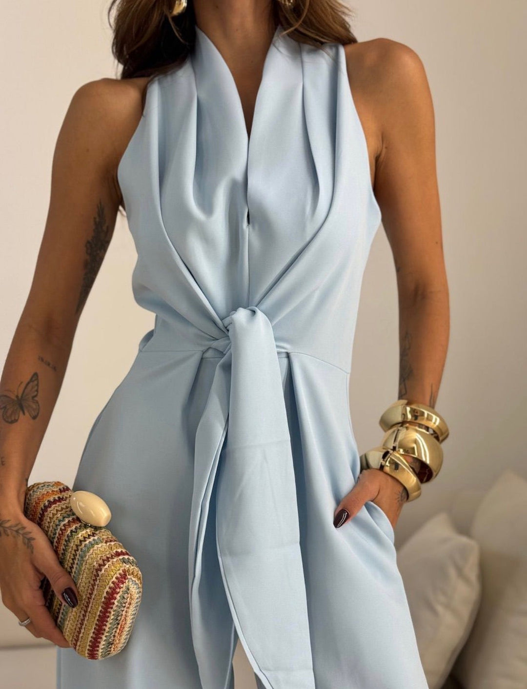 Amara™ | Draped Halter Jumpsuit