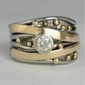 Vintage Gold Ring with Cut Zirconia