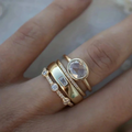 Vintage Gold Ring with Cut Zirconia