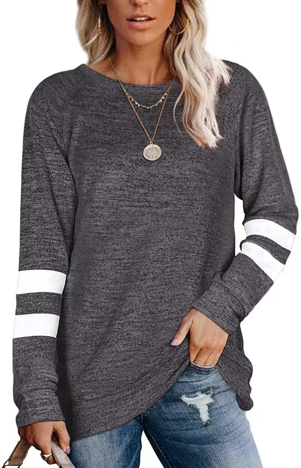 Aveline™ | Longline Striped Sleeve T-Shirt