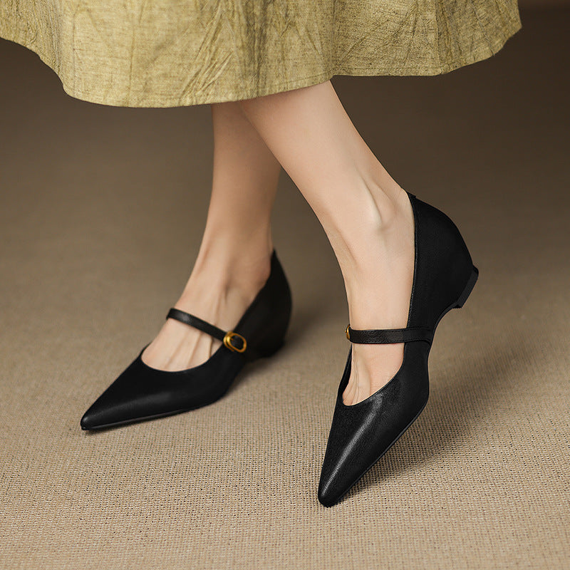 Veloria Lambskin Artificial Leather Mary Janes