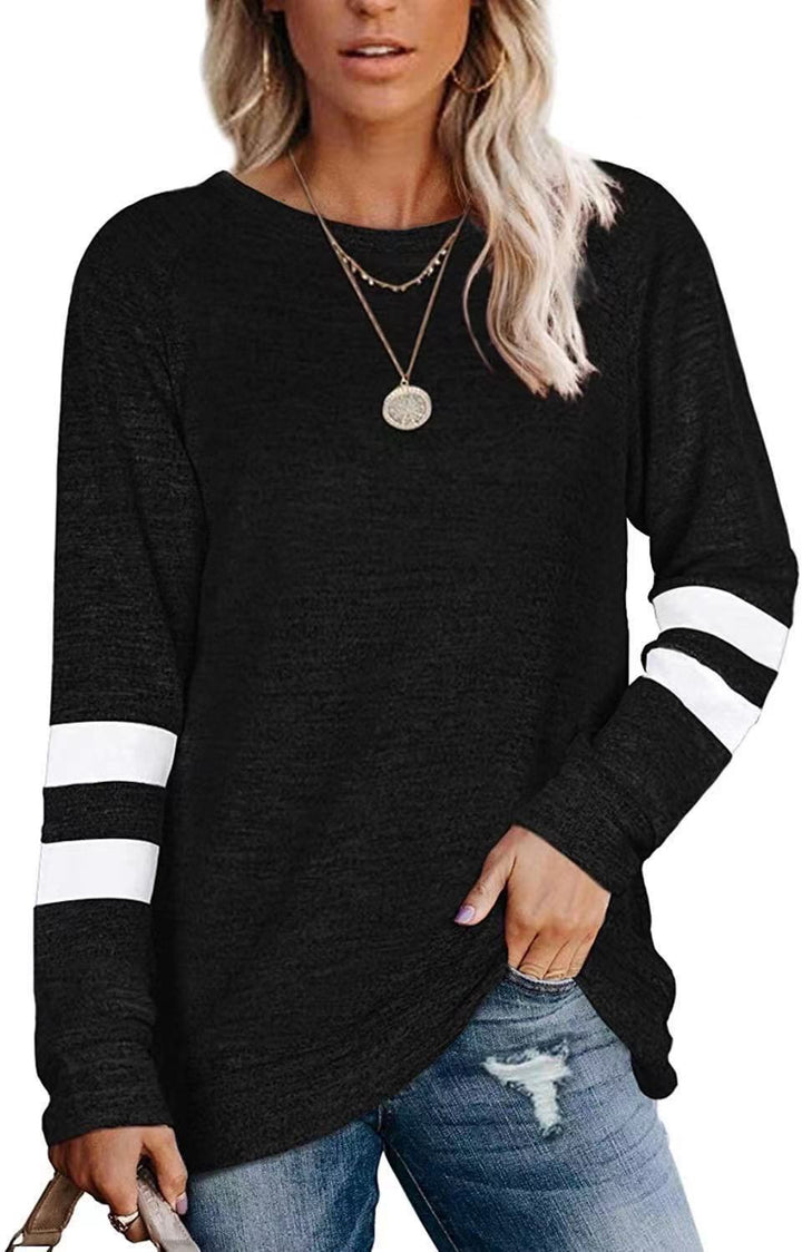 Aveline™ | Longline Striped Sleeve T-Shirt