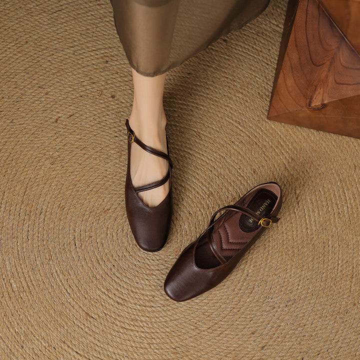 Aurelle Strap Leather Mary-Jane