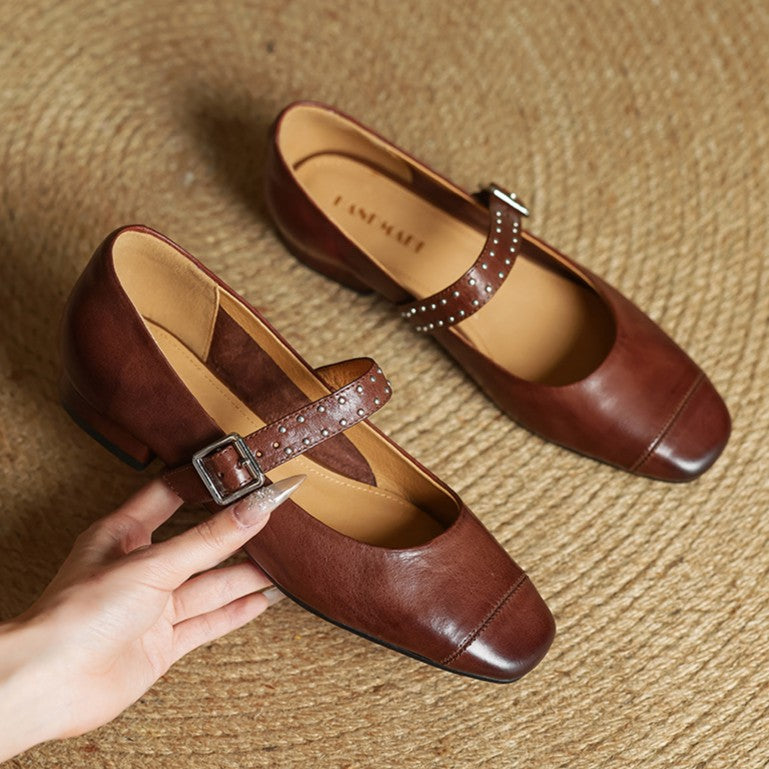 Avelyn Leather Mary Janes
