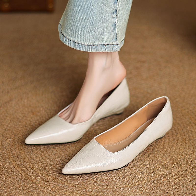 Veloria Lambskin Artificial Leather Flats