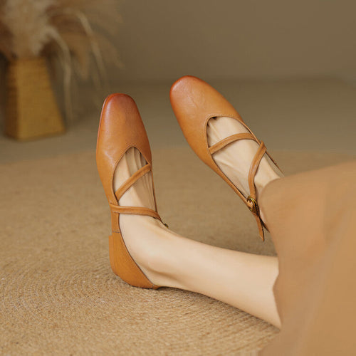 Aurelle Strap Leather Mary-Jane