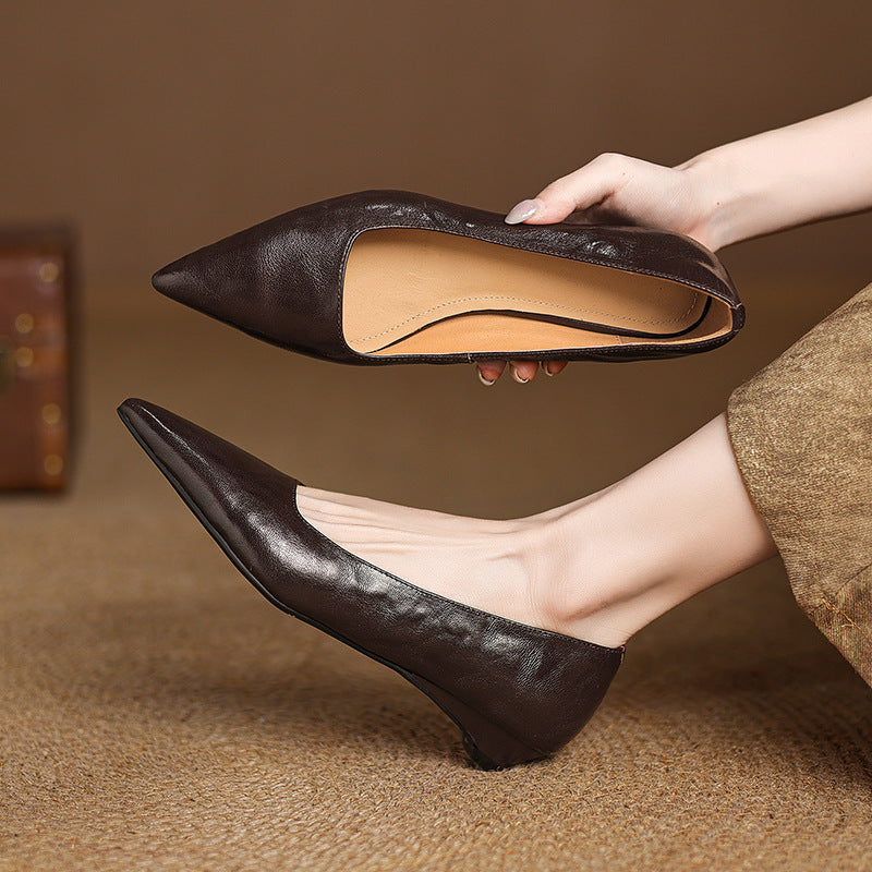 Veloria Lambskin Artificial Leather Flats