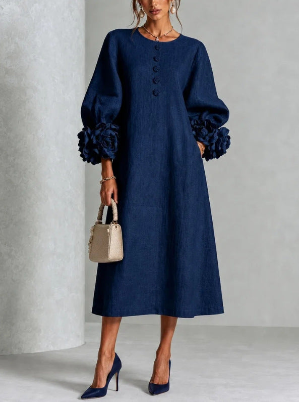 CHARLOTTE AVALON | ROSETTE CUFF MIDI DRESS FOR WOMAN